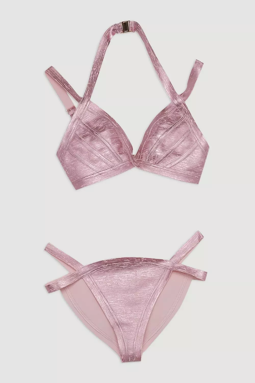 【美品】QUEENS BIKINI ピンク　Sサイズ Slub zigzag viscose blend bikini White & Pink | Missoni
